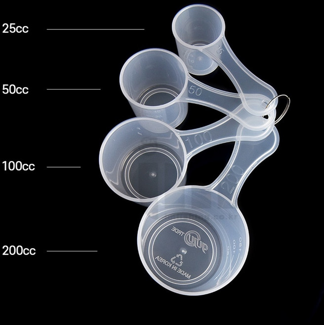 국내제작 낚시 계량컵 4종 1세트 민물떡밥 집어제 글루텐, 1개