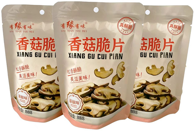 맛지원 건강간식 표고버섯 칩 (청화자오맛) 알싸한맛 사무실간식 입심심할때 다이어트간식 핑간식 칼로리간식, 3개, 35g