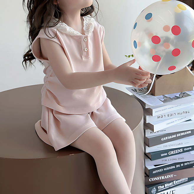 엘바리스 키즈 레이스 나시 후드 셋업 밴딩 팬츠 상하복 세트