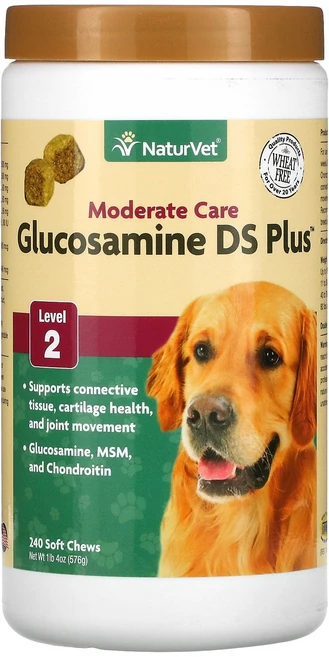 NaturVet Glucosamine DS Plus 중 수준 케어 2단계 소프트츄 240개 576g(1lb 4oz), 1개 - 쿠팡