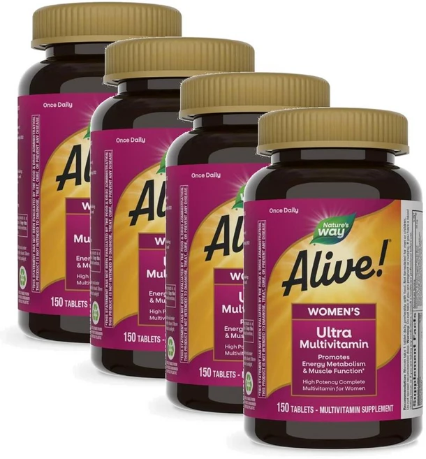 네이처스웨이 얼라이브 여성 데일리 울트라 멀티비타민 Nature's Way Alive Women Ultra Multivitamin, 150정, 4개 - 쿠팡