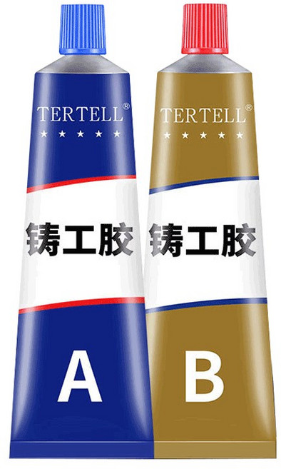 強力AB膠 鑄工膠 金屬修補膠 萬能膠水 防水膠 電焊膠 鐵工膠, 1個, 100g盒裝(附刮板)