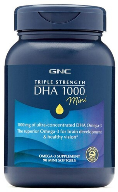 GNC 트리플 스트렝스 DHA 1000 90 미니 캡슐 오메가3 Triple, 90캡슐, 1개, 90정
