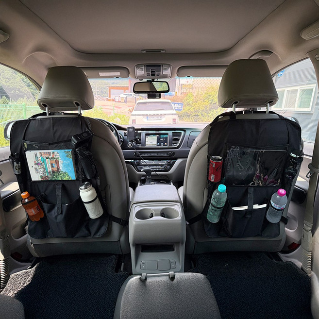 VITALO 멀티카 수납백 2P 차량용 트렁크 정리함 자동차 수납가방 접이식 대용량 정리백(PGN짐쌕가방 지급), 블랙, 1세트