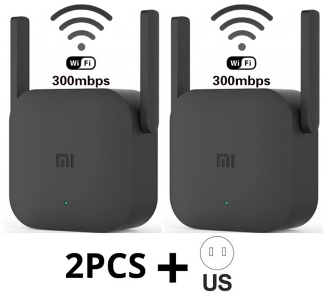 컴퓨터부품 XIAOMI 호환 Mi WiFi Range Extender Pro 신호 부스터 Wifi 전력 증폭기 라우터 300M 네트워크 확장기 익스텐더, [04] 2PCS US Adapter