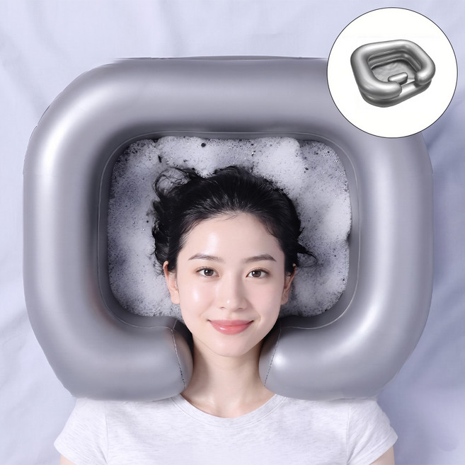 목받침 편한 100cm 배수 튜브 세발기 환자 임산부 노인용, 실버
