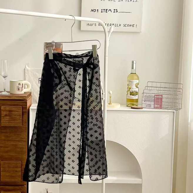 꽃자수 플라워 레이어드 오픈 랩스커트 929