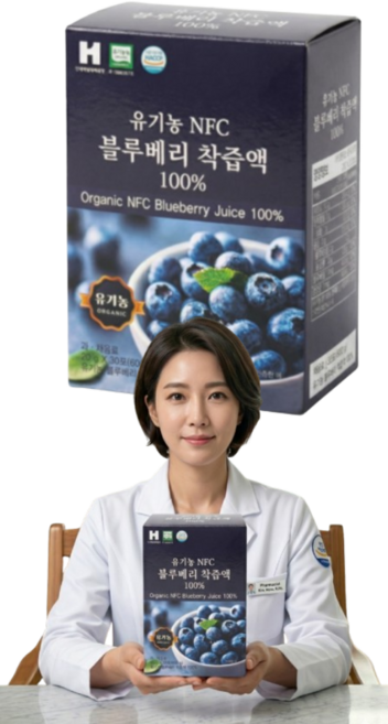 HACCP인증 유기농 블루베리 착즙액(미국산) 100%, 600g