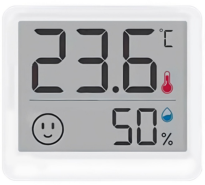 TH mini 溫濕度計 2.5吋 LCD螢幕 居家辦公適用, 白, 1個