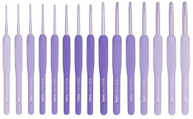 튤립 에티모 무라사키 라벤더 코바늘, 1개