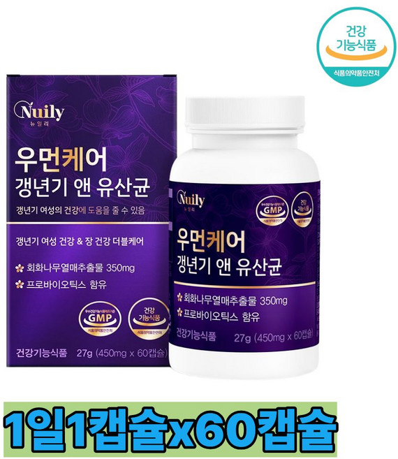 우먼 케어 갱년기 앤 유산균 아내 엄마 부모님 중 장년층 선물, 60정, 1박스