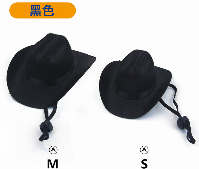 寵物帽子 cosplay亞馬遜寵物飾品 貓咪狗狗西部牛仔帽, 1個, 黑色牛仔帽