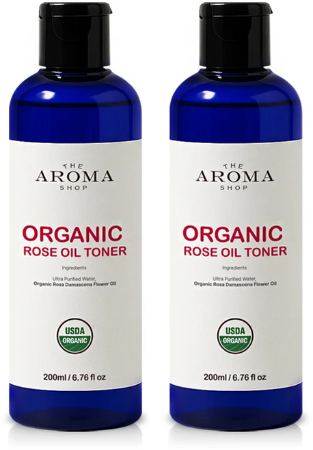 더아로마샵 유기농 로즈오일 여드름균 저자극 로즈워터 스킨 토너 200ml, 2개 - 쿠팡