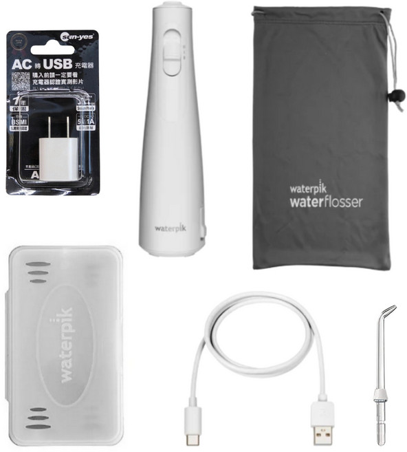 Waterpik Cordless Enhance 沖牙機, WF21拆售含1噴頭-夾鏈袋包裝, 白, WF21