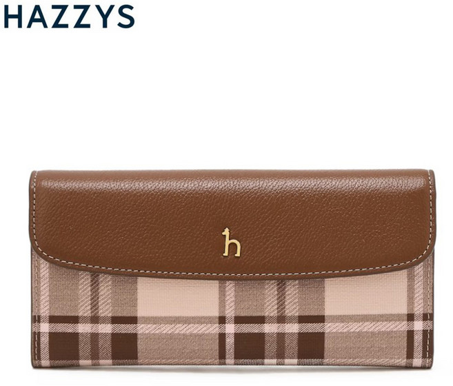 [백화점 신상정품 AS+선물포장] 헤지스 버건디 체크 가죽 장지갑