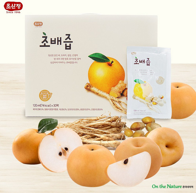 초산정 한상준 초배즙 120ml 30팩 도라지배즙에 오곡명초를 더한 식초배즙, 30개