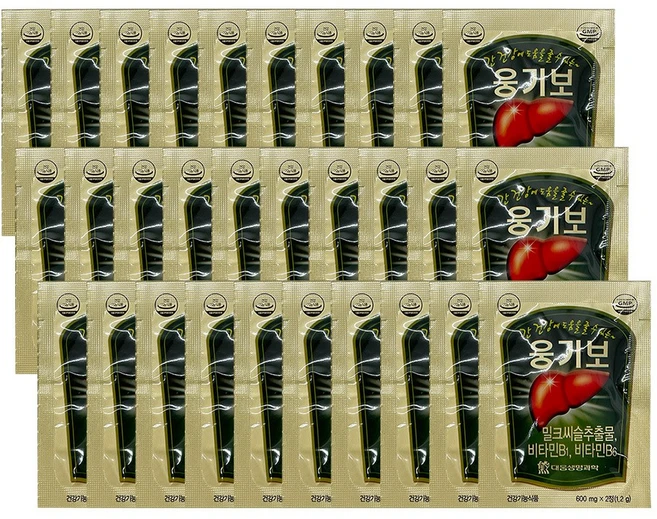 대웅생명과학 웅기보 간 피로회복 활력 에너지 밀크씨슬, 2정, 30개 - 쿠팡