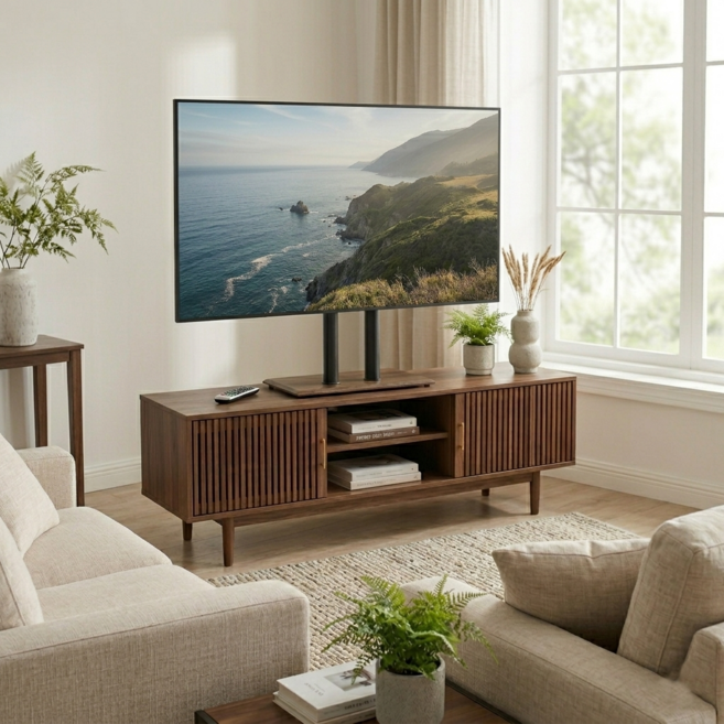 티비 스탠드 거치대 우드 받침대 삼성 엘지 중소기업 TV 스텐드 40-65인치, 1개, MP-4W