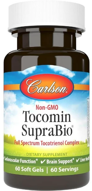 Carlson - Tocomin SupraBio 풀 스펙트럼 토코트리에놀 복합체 알파 베타 감마 델타 소프트젤 60정, 1개 - 쿠팡