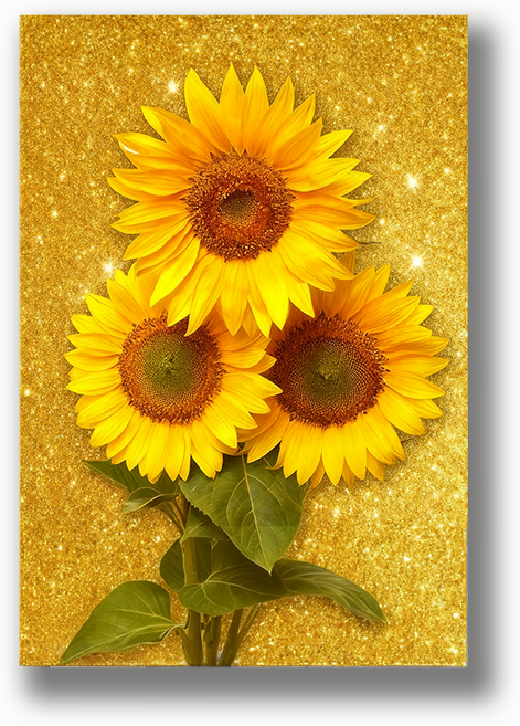 하루미 돈 들어오는 금전운 해바라기 액자, 소형