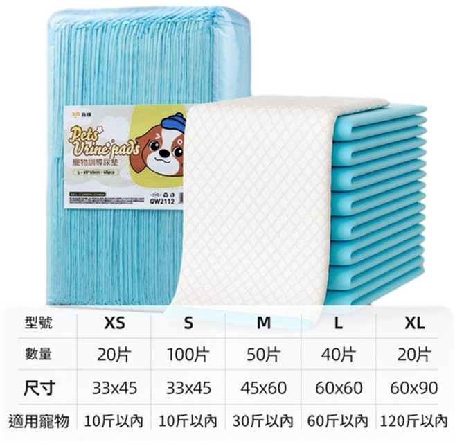 寵物訓練墊 加厚除臭吸水尿片, 1個, 1個