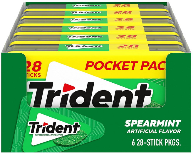 트라이던트 무설탕 자일리톨 껌 스피어민트 (Spearmint), 1.9g, 168개