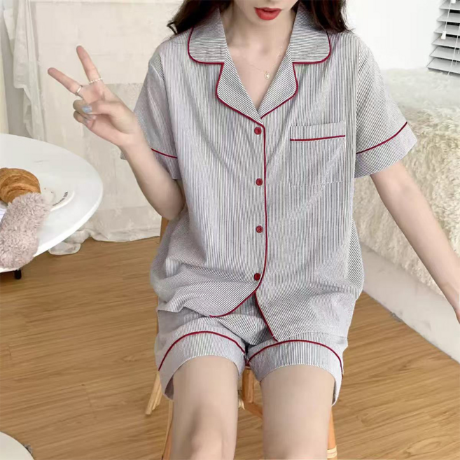 하니모아 여성용 스트라이프 줄무늬 파자마 잠옷 세트