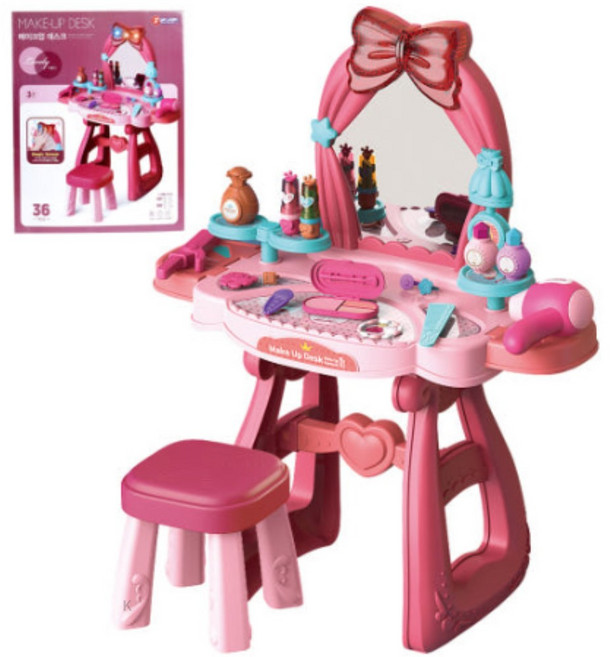 바니랜드 메이크업 데스크 러블리 화장대, 혼합색상, 8개