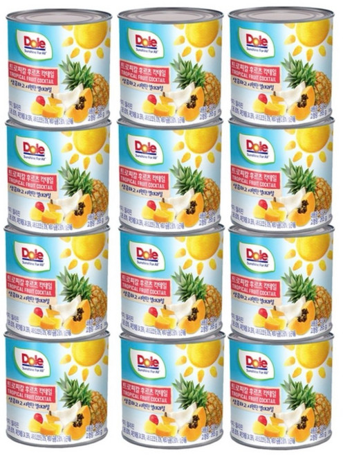 COST Dole 트로피칼 후르츠칵테일 432g x 12, 5.184kg, 2개
