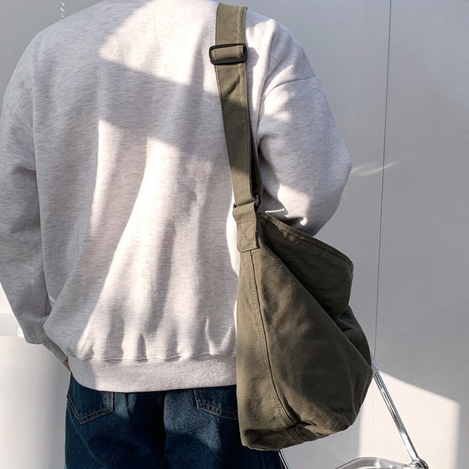 빅사이즈 캔버스 크로스백 보부상 가방 학생 여행 데일리