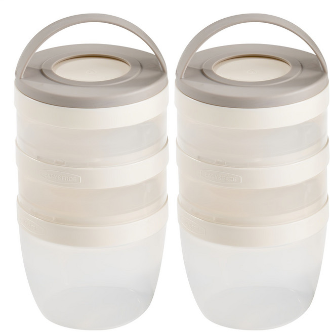 이지앤프리 무드온 멀티 휴대용 소분용기 화이트, 1개, 115ml(2P) + 250ml + 핸들