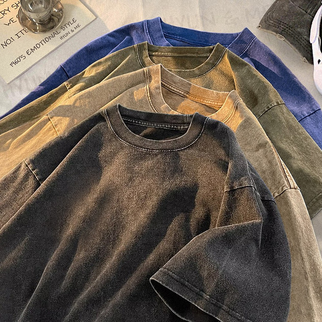 현앤미 빈티지 워싱 반팔 티셔츠 면티 루즈핏 오버핏 피그먼트 워싱티