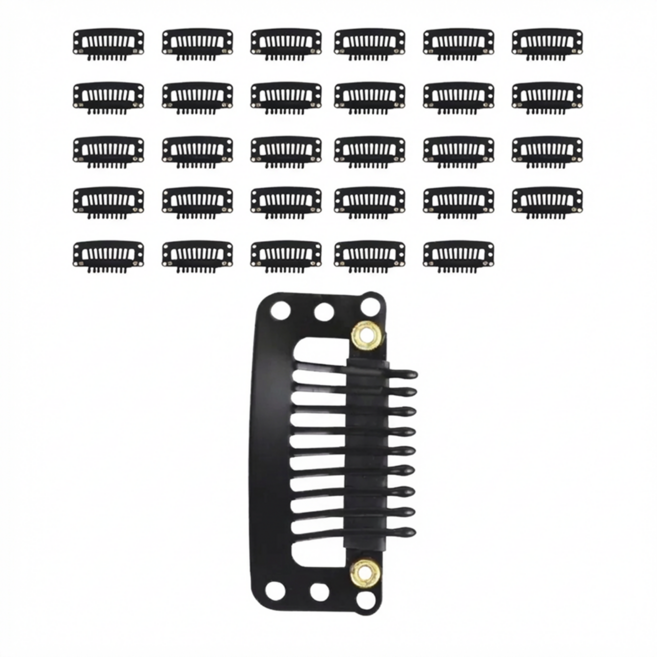 아티 가발 똑딱핀, 30개, 블랙