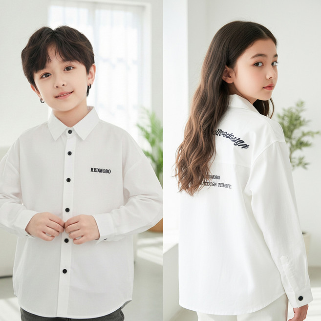 달콩슈 주니어용 순면 레터링 남방 셔츠 아동 남아 여아 DKW197