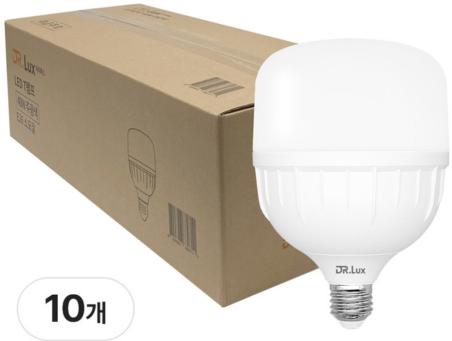 닥터룩스 고용량 LED 전구 T램프 40W E26 일반소켓, 10개