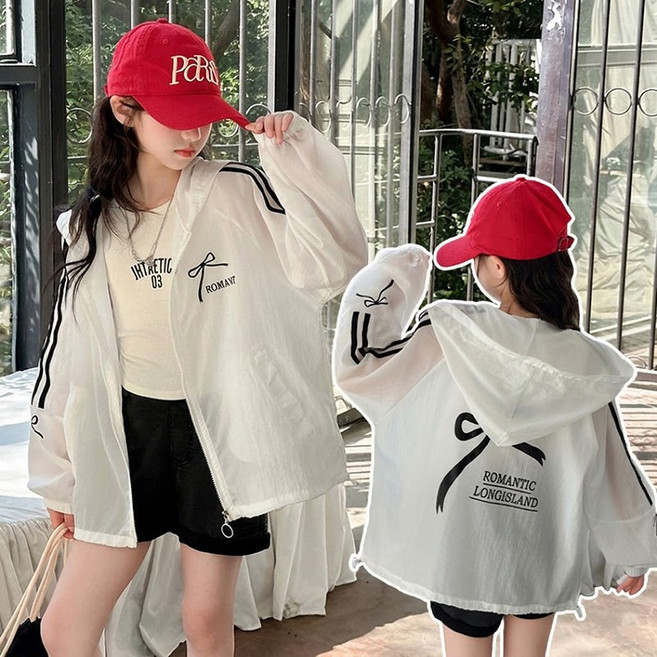 UPPERCUT 여아 로맨틱 리본 바람막이 점퍼 바스락자켓 경량 윈드브레이커 초등학생 봄잠바 래쉬가드