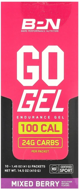 BPN Go Gel Endurance Gel Mixed Berry 10 Packets 1.45 oz 41 g Each, BPN, Go Gel, Endurance Gel, Mi, 41g - 쿠팡