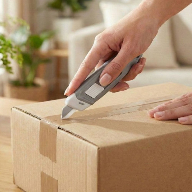 르베르 언박싱 안전한 자석 세라믹 택배칼, 그레이, 1개