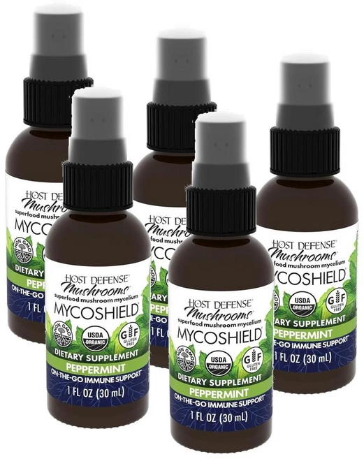 호스트 디펜스 마이코쉴드 머쉬룸 스프레이 페퍼민트 Host Defense MycoShield Spray Mushrooms, 5개, 30ml - 쿠팡