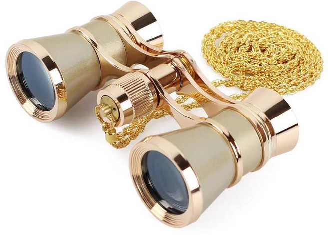 에센바흐 오페라 글라스 44691 블랙(체인 포함), 샴페인 지퍼 도금