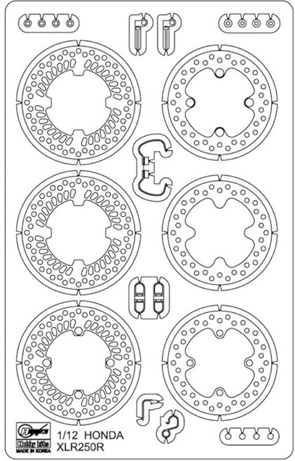 하세가와 1/12 혼다 XLR250R/XLR BAJA용 에칭 부품 프라모델 용 부품 21767 (오토바이)