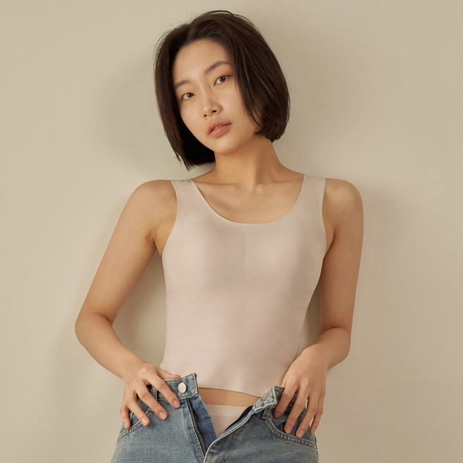 마른파이브 노브라 심리스 오가닉 쉬어 브라탑 나시