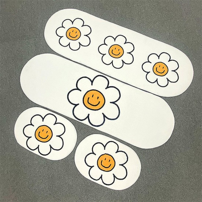 포유 데이지 스마일 러그 주방 극세사 발매트 욕실 화장실 현관