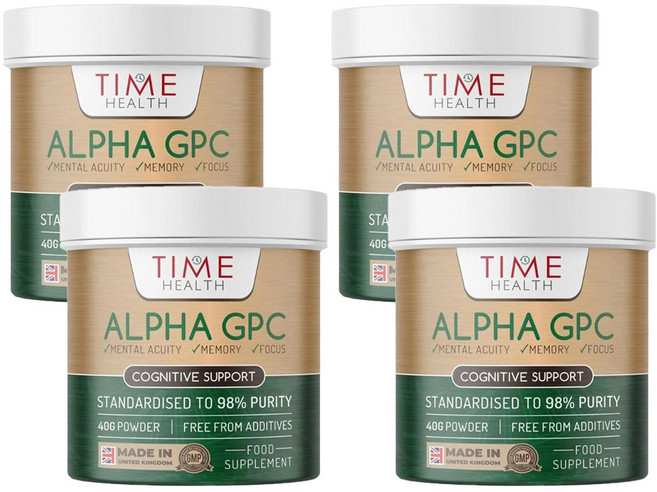 타임헬스 알파GPC 콜린알포세레이트 고순도 파우더 2개월분, 4개, 36g