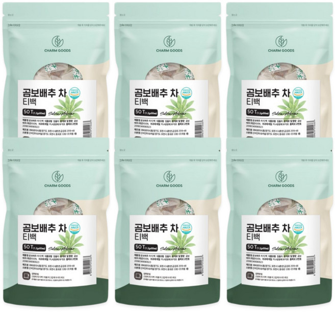 곰보배추차 국산 말린 곰보배추 배암차즈기 폴리페놀 환절기 건강차 티백, 6개, 50개입, 1.2g