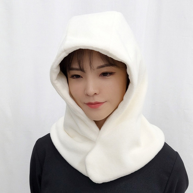 바라클라바 폴라플리스후드 넥워머 비니 니트 모자