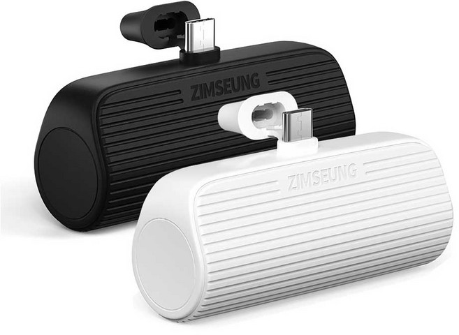 짐승 도킹형 미니 C타입 일체형 보조배터리 5000mAh 2세대, 화이트, 화이트