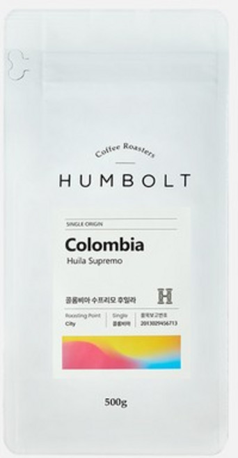 훔볼트 콜롬비아 수프리모 후일라 싱글오리진 원두커피, 에스프레소, 1kg, 1개
