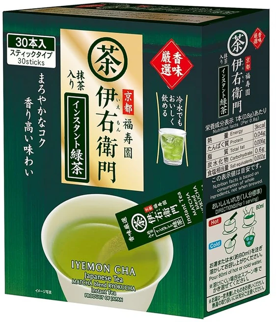 이에몬 향미 엄선 인스턴트 녹차 스틱 30P×2개, 1g, 2개, 30개입 - 쿠팡