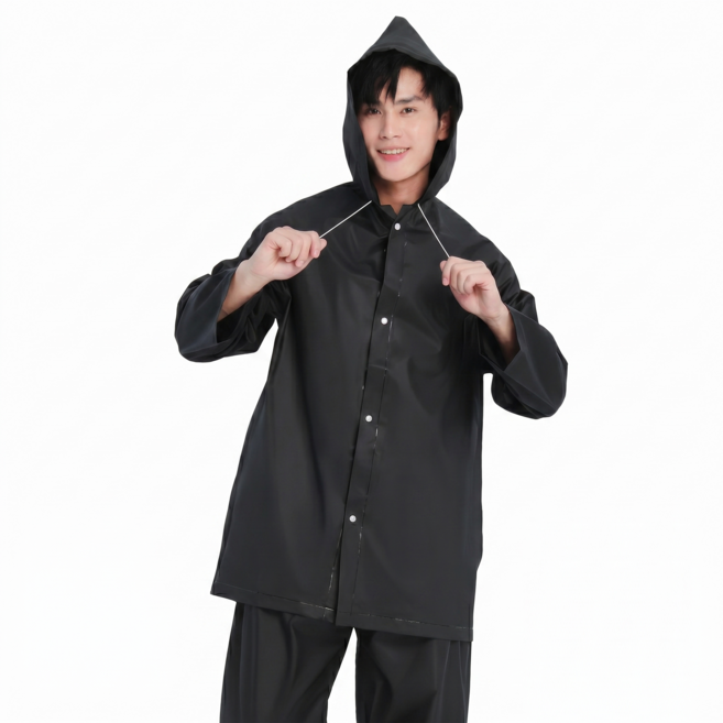 Omudae 다회용 우비 상하의 세트